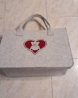 Borsa in poliestere grigio 40x20xh28