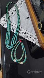 Collana. +Bracciale in turchese