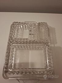 Set da fumo vintage in vetro trasparente 