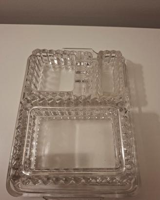 Set da fumo vintage in vetro trasparente 