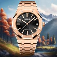 custom Seiko mod rose gold royal oak