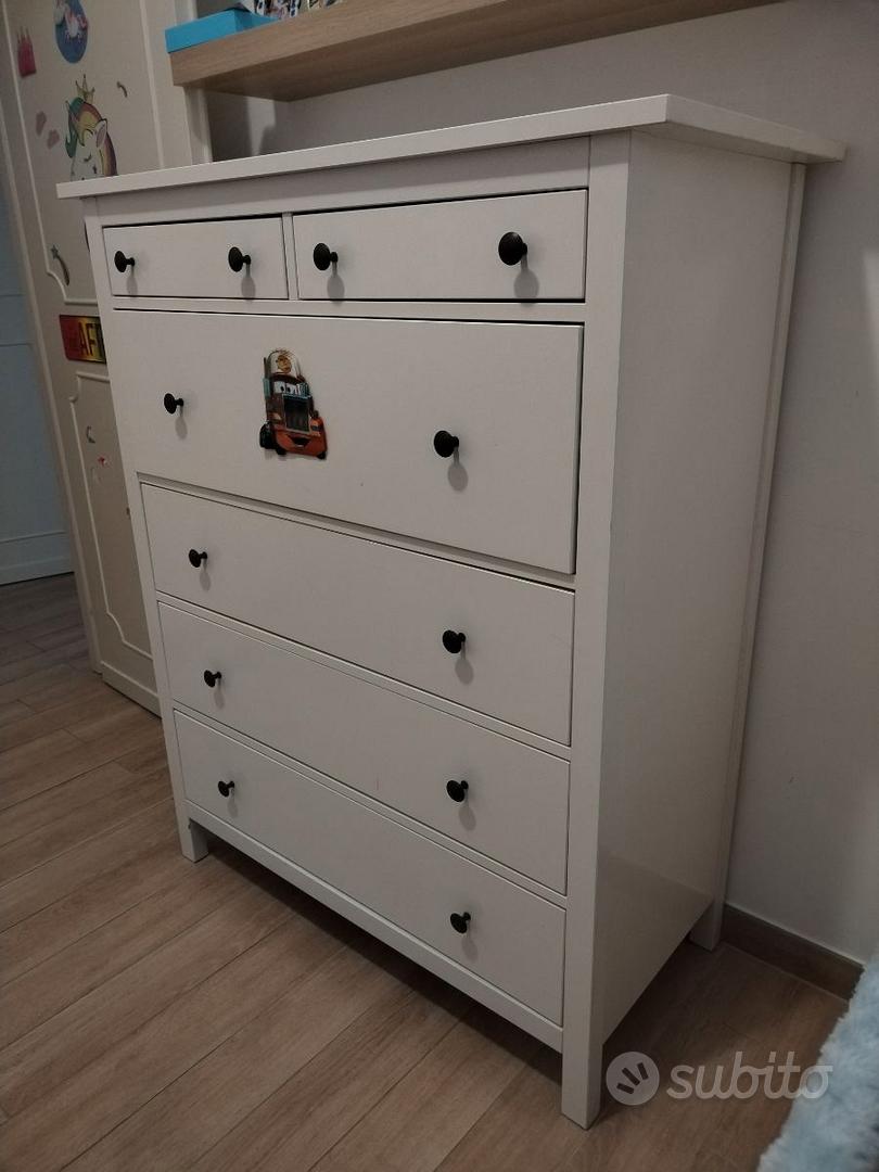 HEMNES Cassettiera con 6 cassetti, mordente bianco, 108x131 cm - IKEA Italia