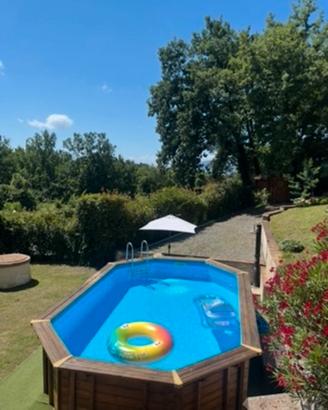piscina legno ottagonale fuori terra 6x4 circa