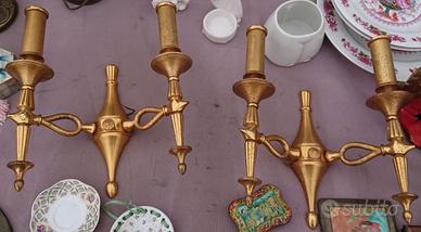 Coppia di applique a due candele Oscar Torlasco