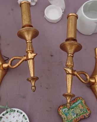 Coppia di applique a due candele Oscar Torlasco