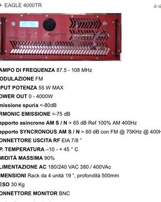Trasmettitore FM 4000 watt