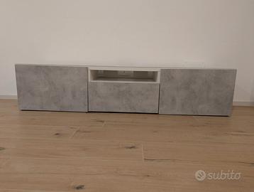 BESTA, mobile TV IKEA + VETRO superiore