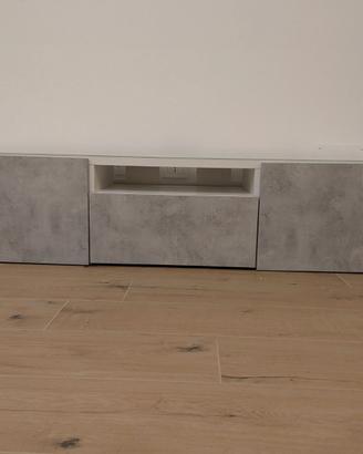BESTA, mobile TV IKEA + VETRO superiore