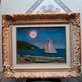 Longaretti,olio su tela 30x40 (barca a vela)