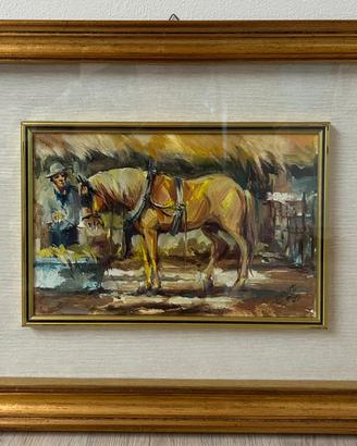 Quadro 20x30 olio su tela Cavallo di Viegic