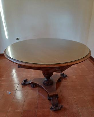 tavolo tondo in noce stile 800