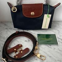 Borsa longchamp mini blue navy nuova