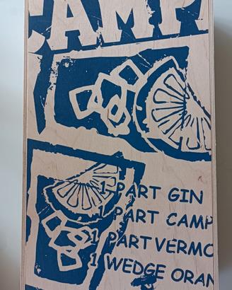 Scatola  CAMPARI in legno - set Negroni