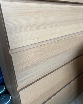 Cassettiera Malm rovere