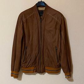 P&P PROJECTS & PEOPLE Giacca Pelle Marrone Bomber