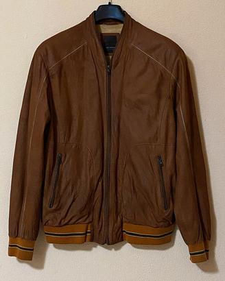 P&P PROJECTS & PEOPLE Giacca Pelle Marrone Bomber