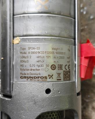 Pompa per pozzo sommersa grundfos