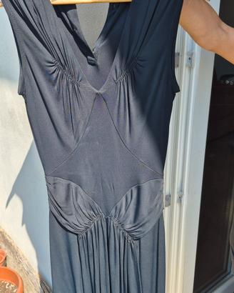vestito nero louis vuitton in viscosa