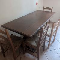 tavolo e sedie legno Massello