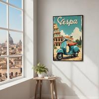 Stampa Artistica Decorativa Vespa Vintage 