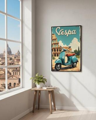 Stampa Artistica Decorativa Vespa Vintage 