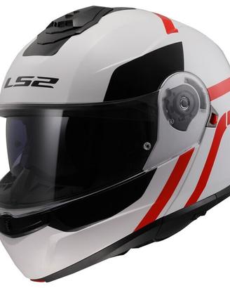 Casco modulare LS2 FF908 Strobe 2 AUTOX White Red