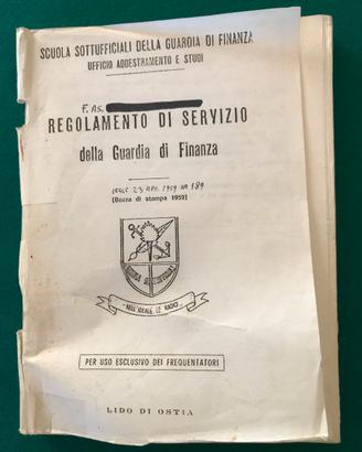 sinossi Regolamento di Servizio G.di F. 1989-90