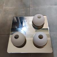 Plafoniera specchio con portalampade in vetro sati