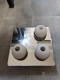 Plafoniera specchio con portalampade in vetro sati