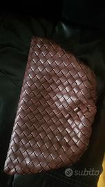 borsa pelle stile bottega veneta