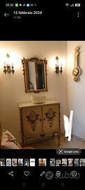 Mobiletto sedia specchio orologio