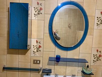 ACCESSORI BAGNO IN CRISTALLO AZZURRO
