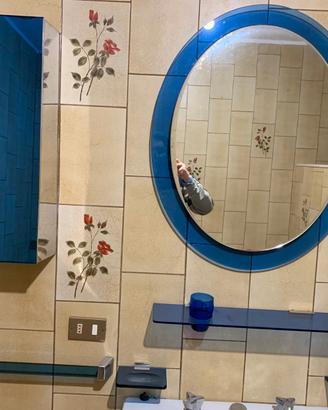 ACCESSORI BAGNO IN CRISTALLO AZZURRO