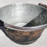 Antico paiolo in rame stagnato 30 cm