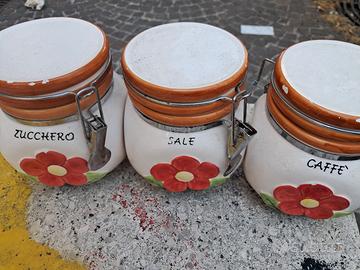 porta caffè sale zucchero in ceramica 