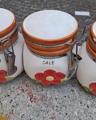 porta caffè sale zucchero in ceramica 