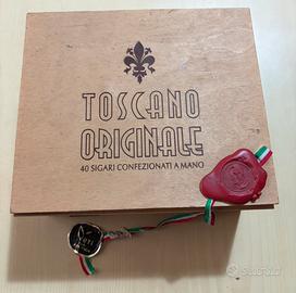 Scatola vintage per sigari Toscano Originale