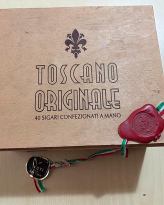 Scatola vintage per sigari Toscano Originale