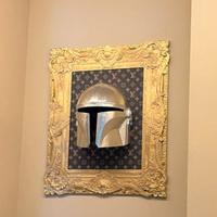 Quadro Mandalorian Casco 3D Argento OPERA UNICA