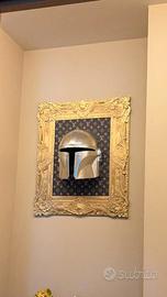 Quadro Mandalorian Casco 3D Argento OPERA UNICA
