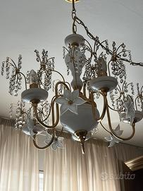 lampadario in ferri e vetro murano