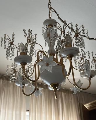 lampadario in ferri e vetro murano