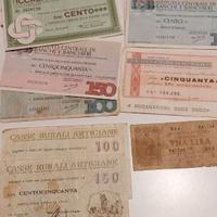 110 miniassegni + una lira "luogotenenza" 1944