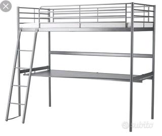 letto a soopalco co.n scrivania staccabile ikea 