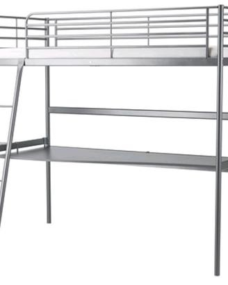 letto a soopalco co.n scrivania staccabile ikea 