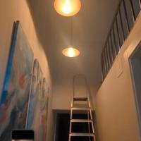 Coppia di lampadario nero opaco