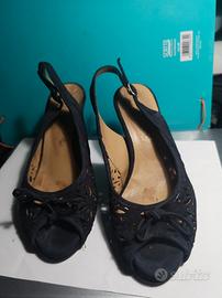 SANDALI IN PELLE SCAMOSCIATA BLU