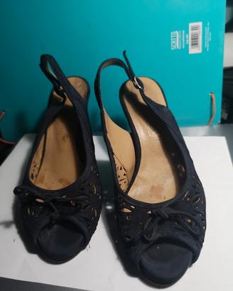 SANDALI IN PELLE SCAMOSCIATA BLU