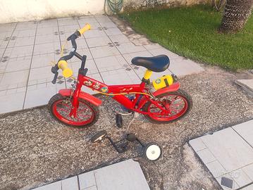 Bici bimbo topolino da 14 con rotelle 