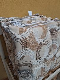 Set di 6 cuscini per sedie con lacci e zip 